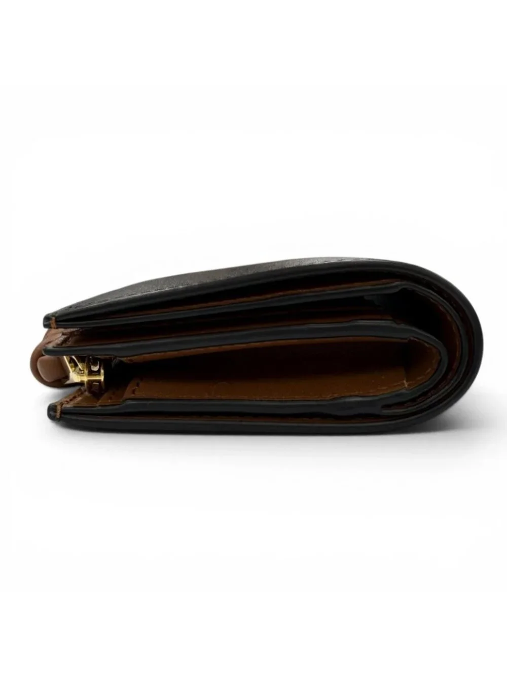 Loewe Knot Compact Wallet Shiny Napaca Leather Bifold Black Squiral
